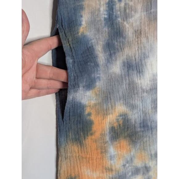 EASEL Womens Hippie BOHO 100% Cotton Tie Dye gauzy tunic Shirt size Large NWT - Picture 5 of 7